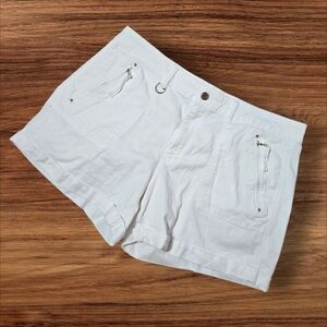 White House Black Market White Cuffed Cargo Shorts